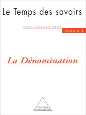 cover image of La Dénomination